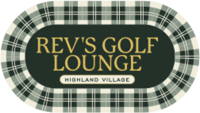 Rev's Golf Lounge Highland Village plaid badge